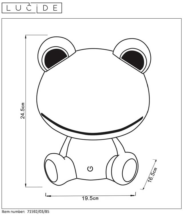 Lucide DODO Frog - Lampe de table Chambres d'enfant - LED Dim. - 3 StepDim - Vert