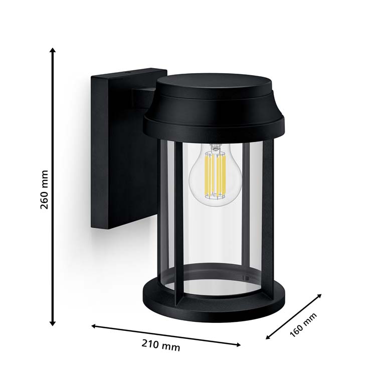 Eclairage extérieur applique murale noir sans lampe