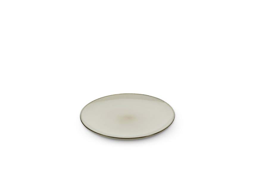 Assiette plate Salt & Pepper Meridian en faïence beige Ø26x3cm