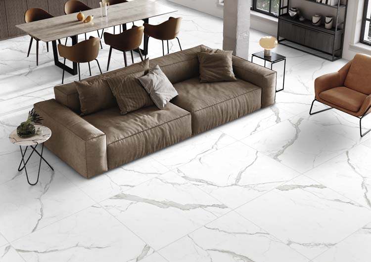Vloer- en wandtegel Marmi Vita wit 90x90cm