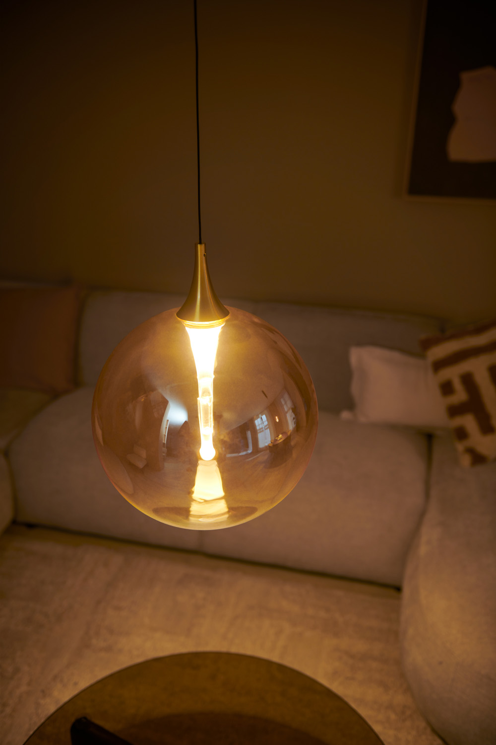 Lucide Premium Gisela - Hanglamp - Ø30cm - LED Dimb. - 1X9,4W 2700K - Amber