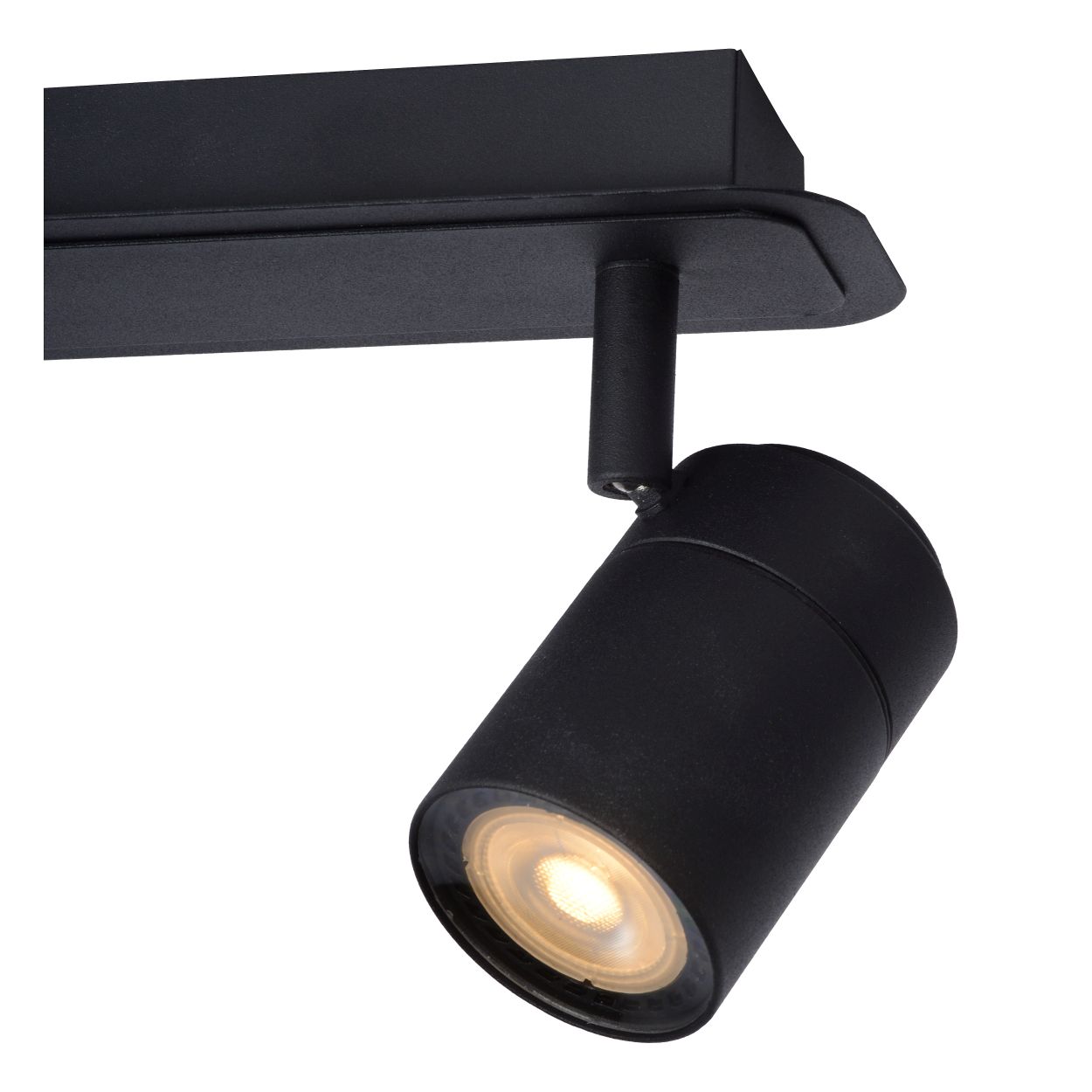 Plafonnier salle de bain - noir - dimmable - GU10 - 2x5W - 3000K - IP44