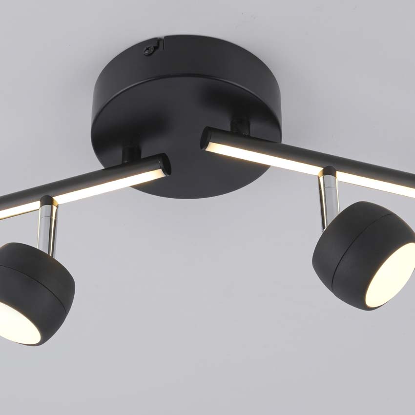 Spot plafond - noir - 13x75cm - dimmable - 4x5,35W - 3000K