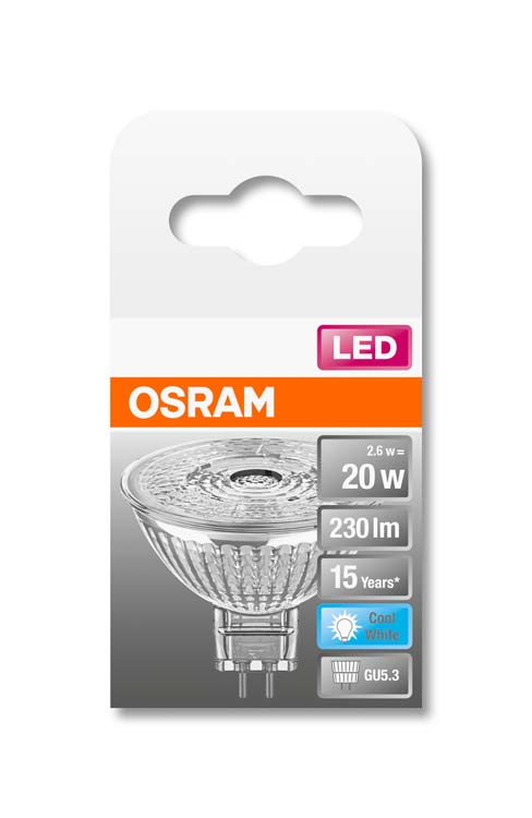 Lampe LED star MR16 GU5.3 2.6W blanc froid