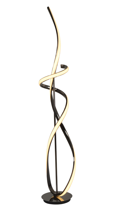 Lampadaire - noir/chrome - Ø25x143cm - dimmable - LED - 1x42W - 3000K