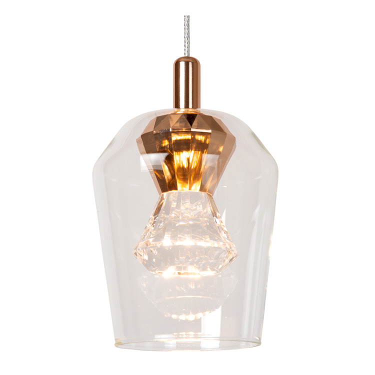 Suspension - transparent - dimmable - LED 5x4W - 2700K