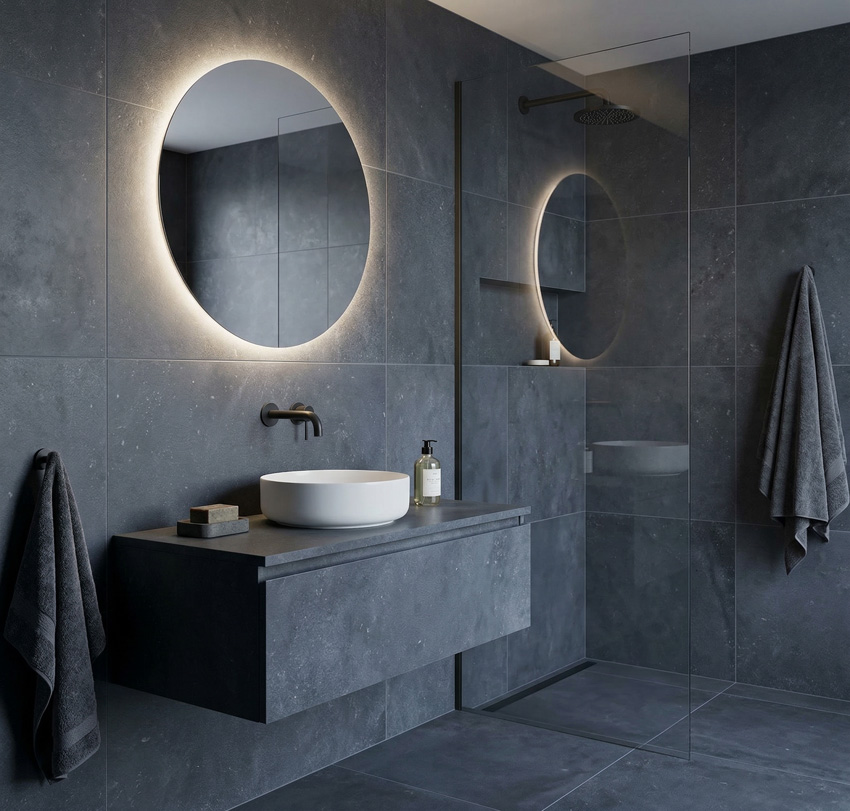 Vloer- en wandtegel Durbuy blauwsteenlook donkergrijs 60x60cm