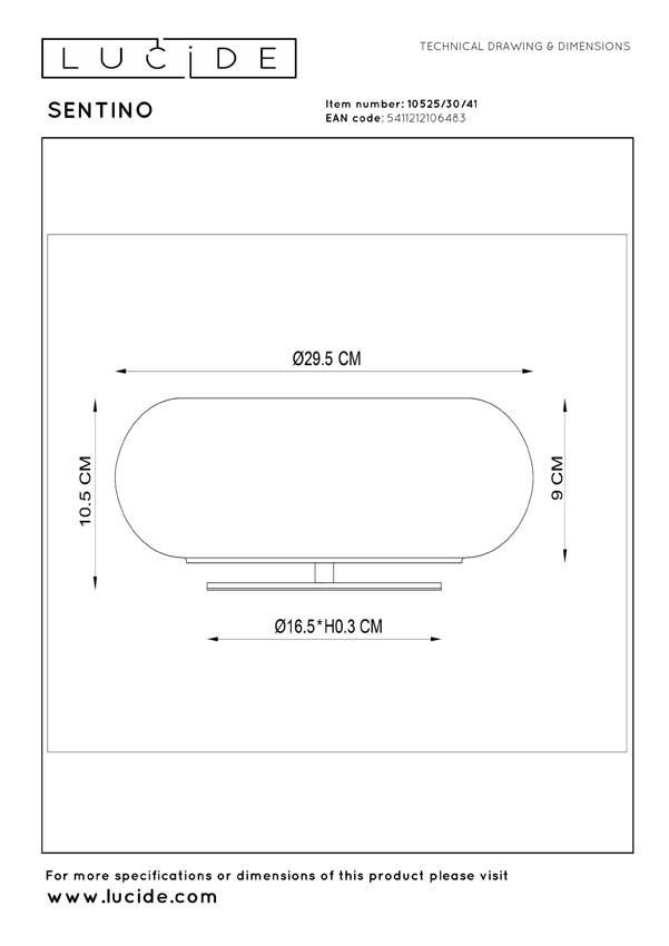 Lucide Sentino - Tafellamp - Ø29,5cm - 3xG9 - Taupe