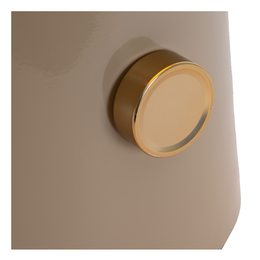 Lucide Vibes Barone - Lampe de table - Ø38cm - 1xE27 - Taupe