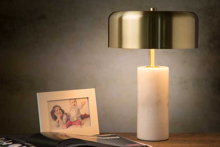 Lucide MIRASOL - Lampe de table - Ø 25 cm - G9 - Blanc