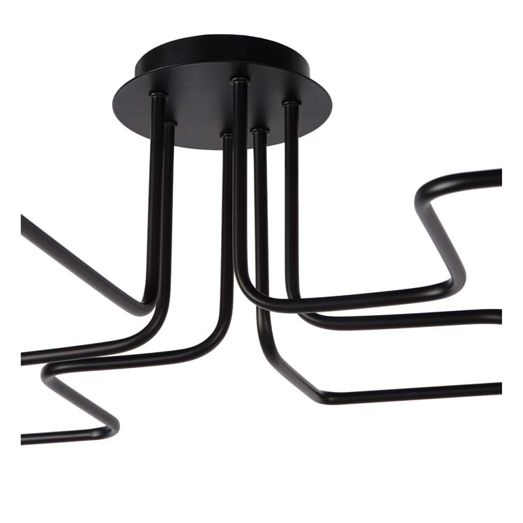 Plafonnier - noir - 100x75x20cm - 6xE27