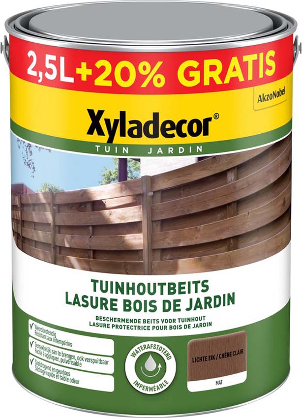 Houtbeits tuinhout Xyladedor lichte eik 3L