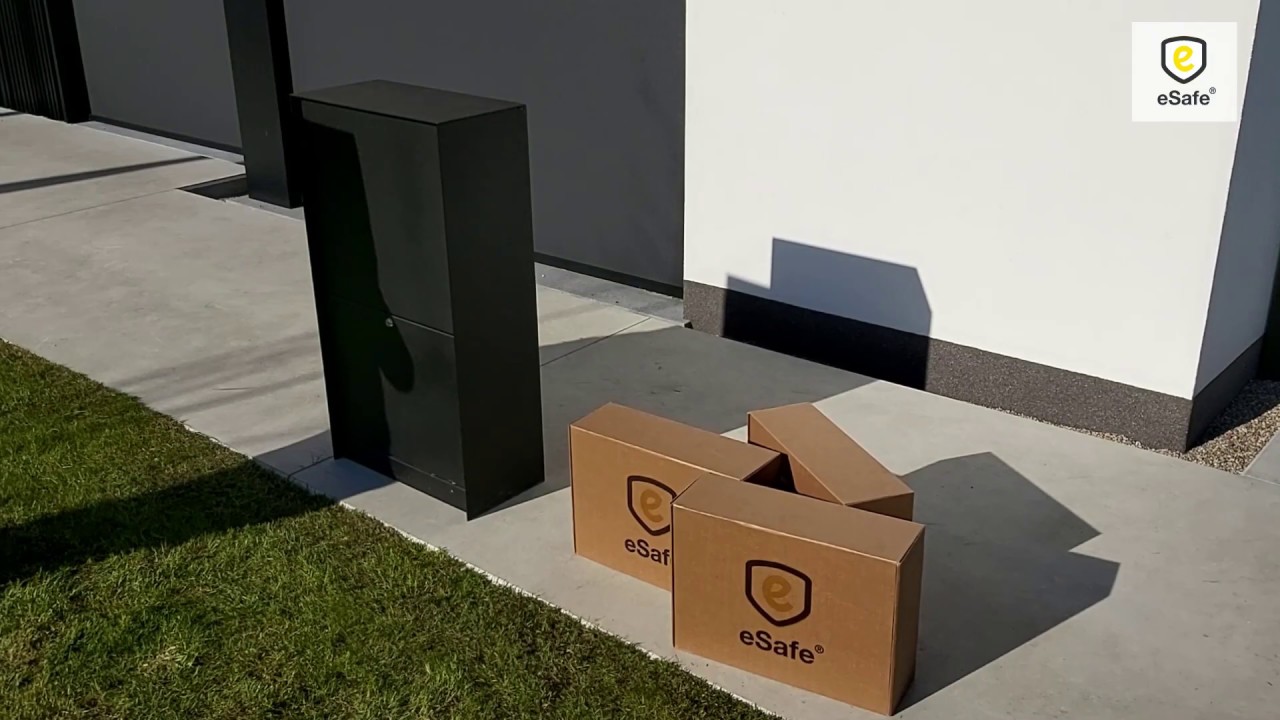 Pakketbrievenbus eSafe Dropbox Medium Front zwart Pakketbrievenbus eSafe Dropbox Medium Front zwart