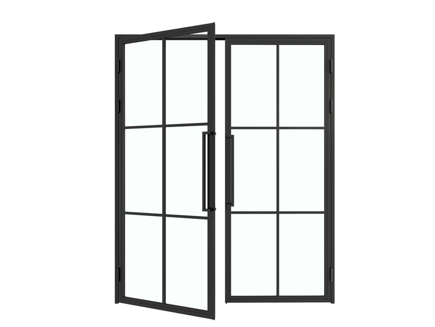 Dubbele stalen binnendeur Tara 6W 204x176cm rechts