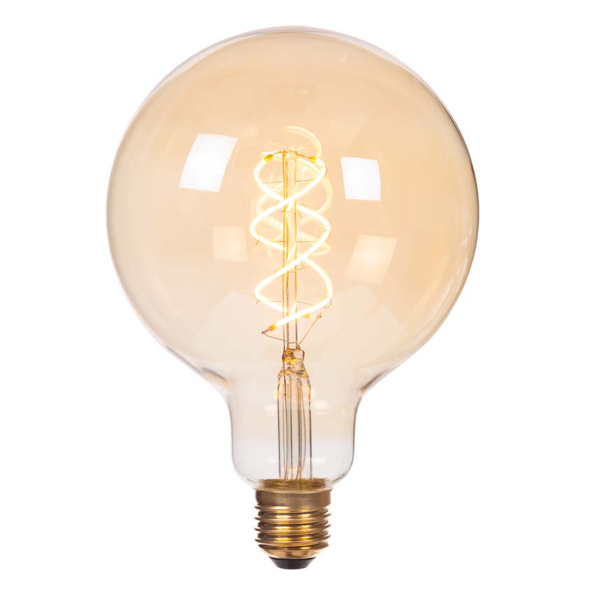 Lucide ST64 - Ampoule filament - Ø6,4cm - LED 3 niveaux dimmable (Mémoire) - E27 - 1x4,9W 2200K - Ambré