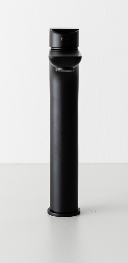 Robinet de lavabo Miley haut noir mat