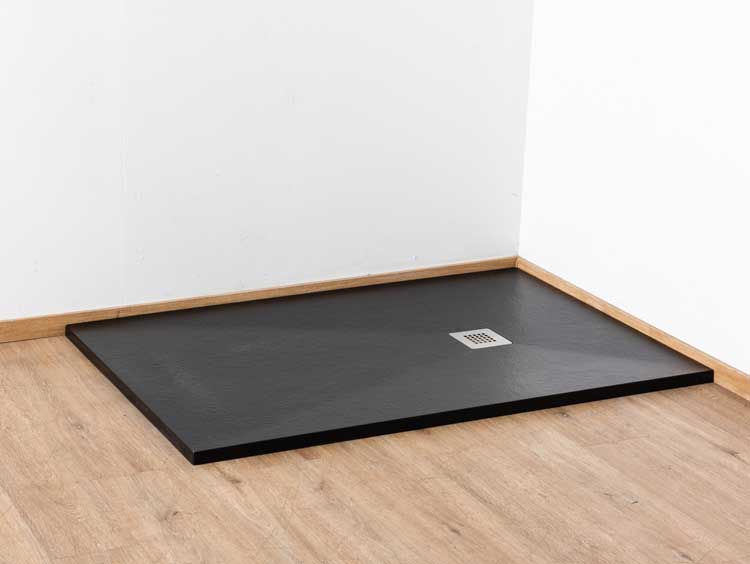 Douchebak Minimalism composiet met gelcoat zwart 140x90cm