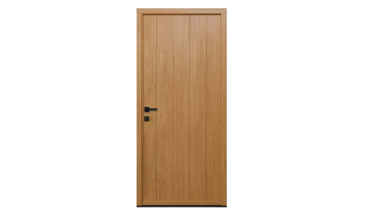 Porte extérieure bois Duero meranti naturel 980x2180mm ouvrant à gauche