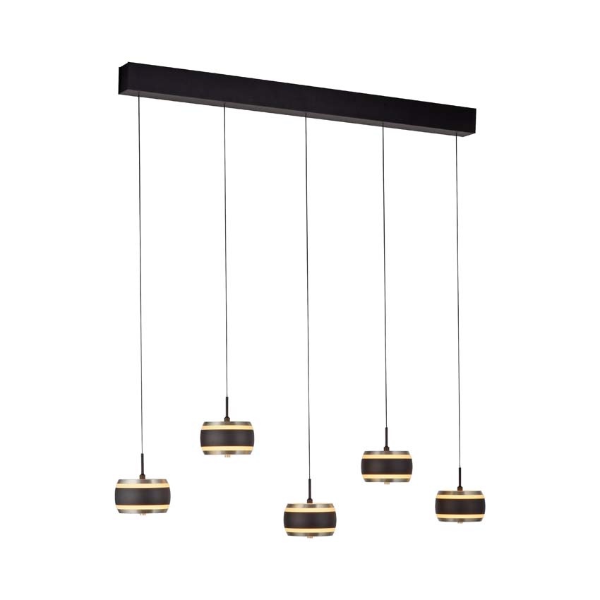 Hanglamp Easy Lift - Zwart - 101cm - Dimbaar - 5x8W - 2200-5000K - met afstandsbediening