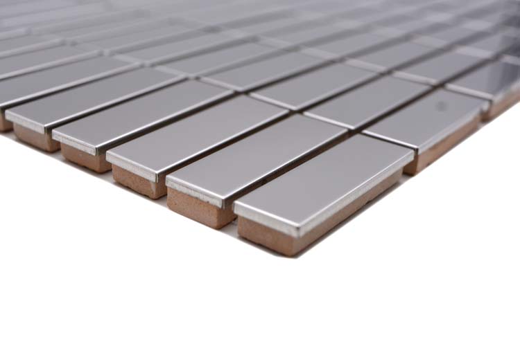 Mosaïque rectangle argent brillant 29,8x30,5cm