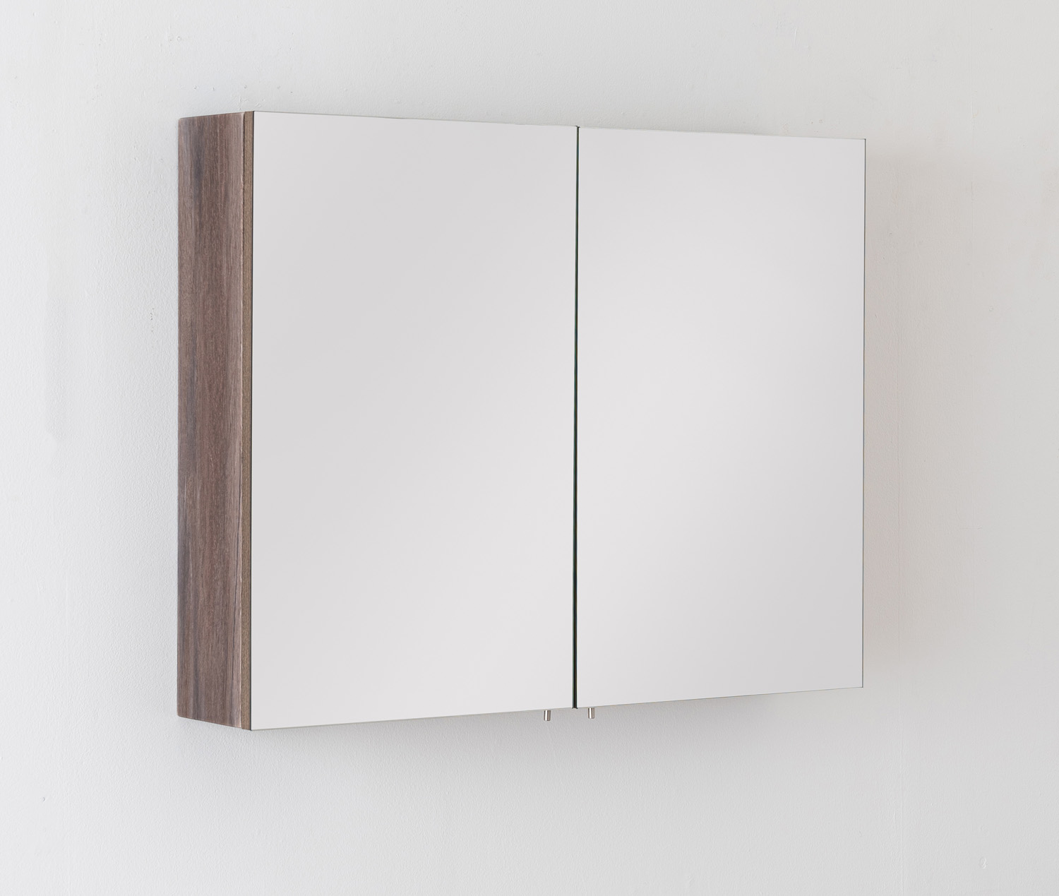 Armoire de toilette Tarik rectangulaire avec portes miroir double face chêne ambré 90x70cm