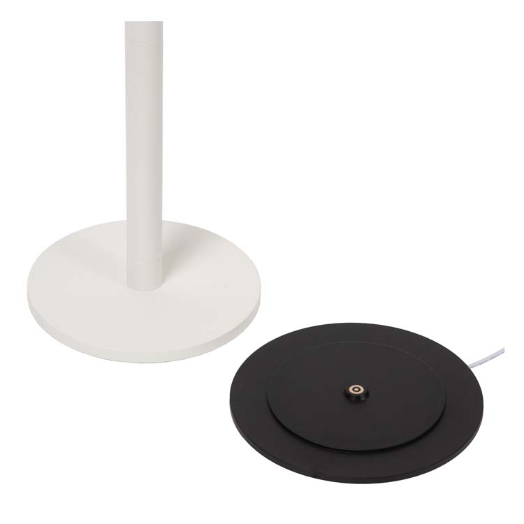 Lucide ANTRIM - Lampadaire / lampe de lecture Rechargeable - Batterie - LED Dim. - 2x2,2W 2700K - IP54 - Avec station de charge sans fil - Blanc