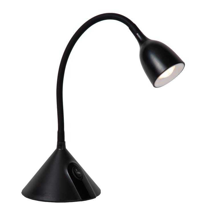 Lucide MILO - Lampe de bureau - Ø 12,8 cm - LED - 1x3,2W 3000K - Noir