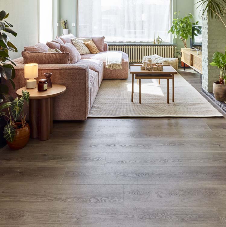 Vinyl vloer Floorify Cohiba plank 4,5mm donkerbruin 152,4x22,5cm
