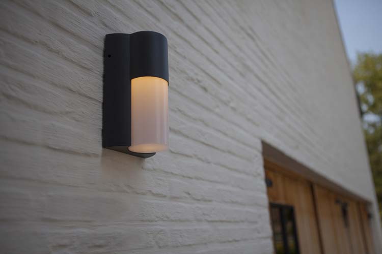 Buitenverl wandlamp opaal retrofit GU10 donkergrijs