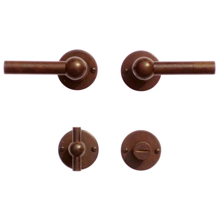 Deurkruk pro pienza nieuw model L+L roest rond met WC-slot