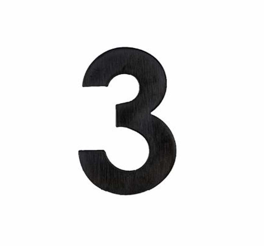 Numéro de maison pro 3 noir structure UV 5 cm autocollant