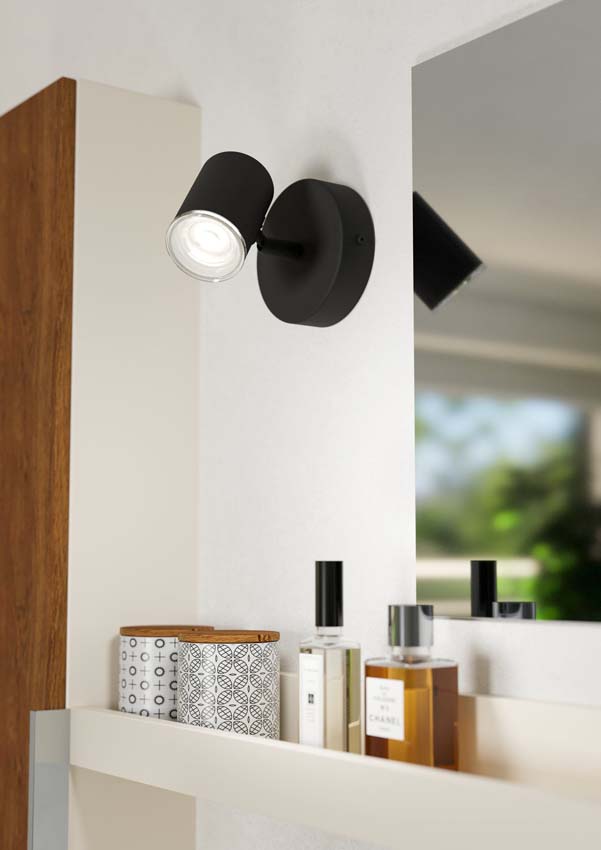 Spot en saillie - Noir - Ø11xH11,5cm - Dimmable - GU10 - 1x5W