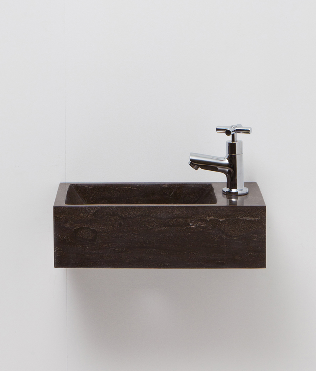 Lave-mains Lindsay pierre naturelle gris 12x40x22cm