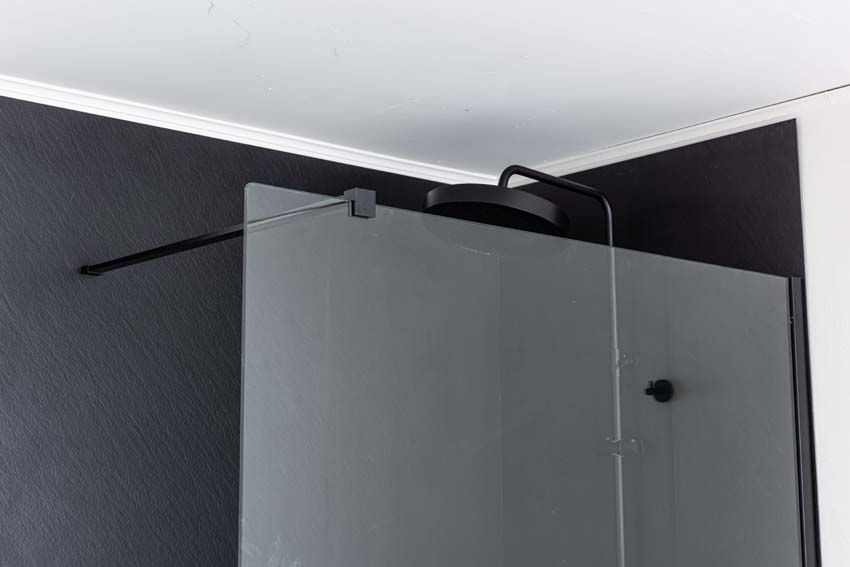 Douchewandbekleding Milo Slate set 91,4 + 152,4 x 243,8cm mat zwart