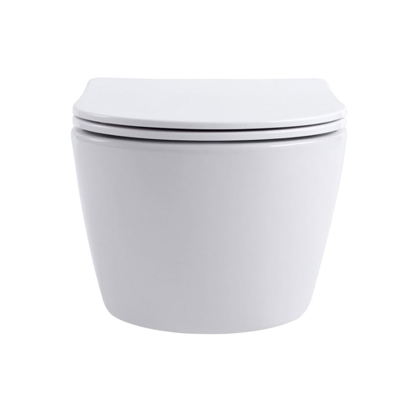 Hangtoilet Achilles rimless dual flush glanzend wit inclusief WC-bril