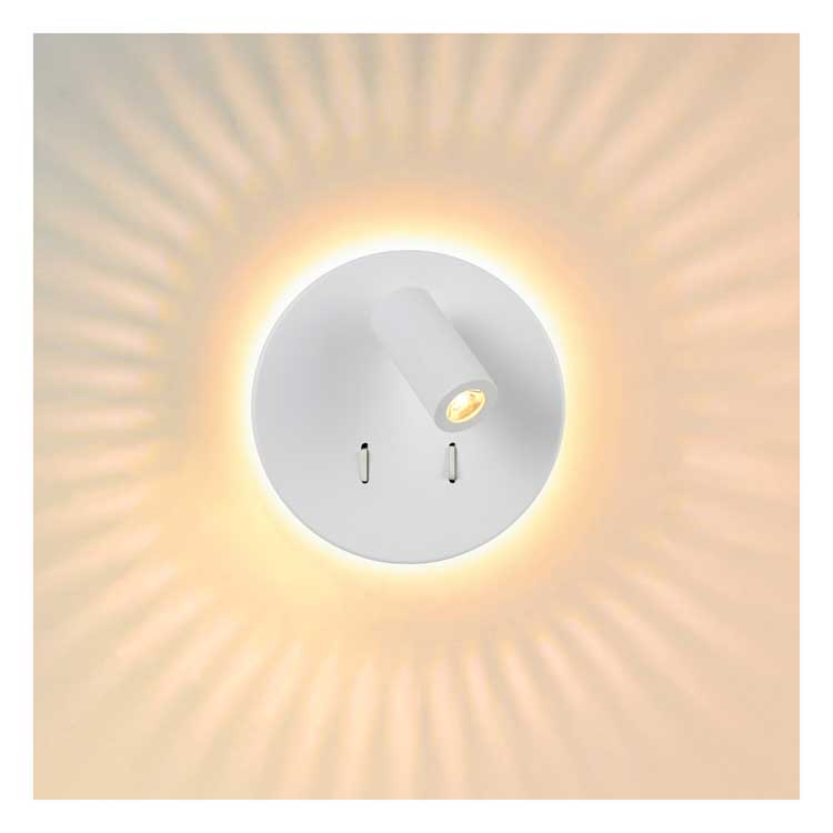 Lucide BENTJER - Applique murale - Ø 14 cm - LED - 1x6W 3000K - Blanc