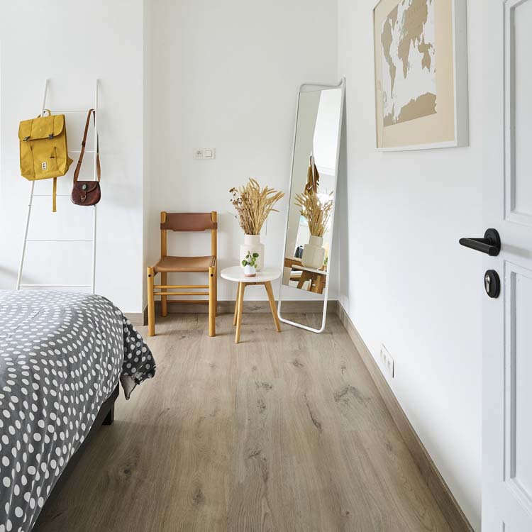 Vinyl vloer Floorify Clooney plank 4,5mm grijsbeige 200x24cm Vinyl vloer Floorify Clooney plank 4,5mm grijsbeige 200x24cm