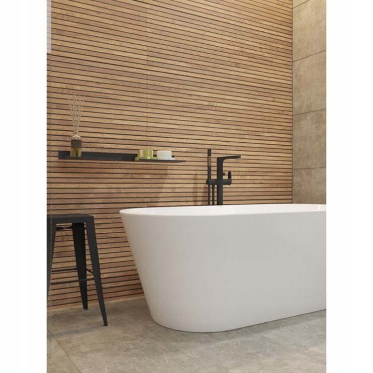 Carrelage mural Line up mat chêne/noir 40x120cm