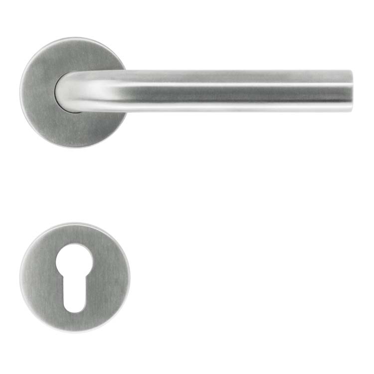 Poignée de porte lucera 19mm class 3 inox plus rosace cylindre