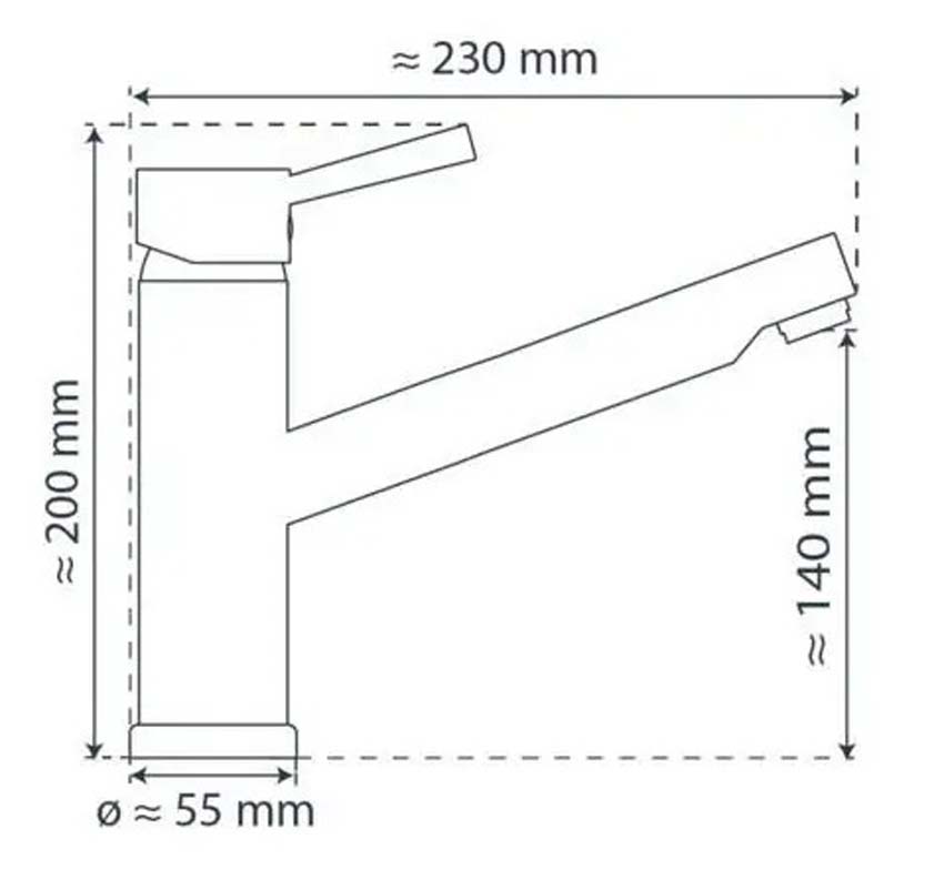 Keukenkraan Unai chroom met uittrekbare uitloop