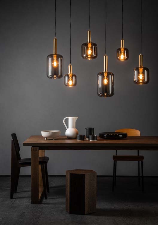 Lucide JOANET - Hanglamp - 6xE27 - Fumé