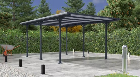 Carport métal gris foncé Mexique 502x313cm