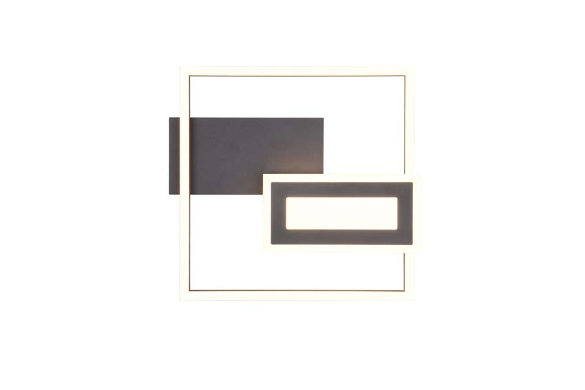 Plafonnière Solis - noir - 33x30cm - 22W - 3000K