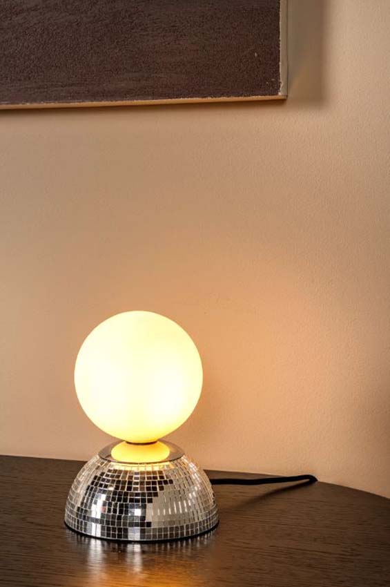 Lucide Essential Glitzer - Lampe de table - Ø14cm - 1xG9 - Argent