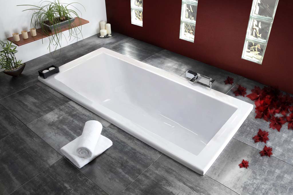 Baignoire encastrable Amy blanc mat 180x80cm
