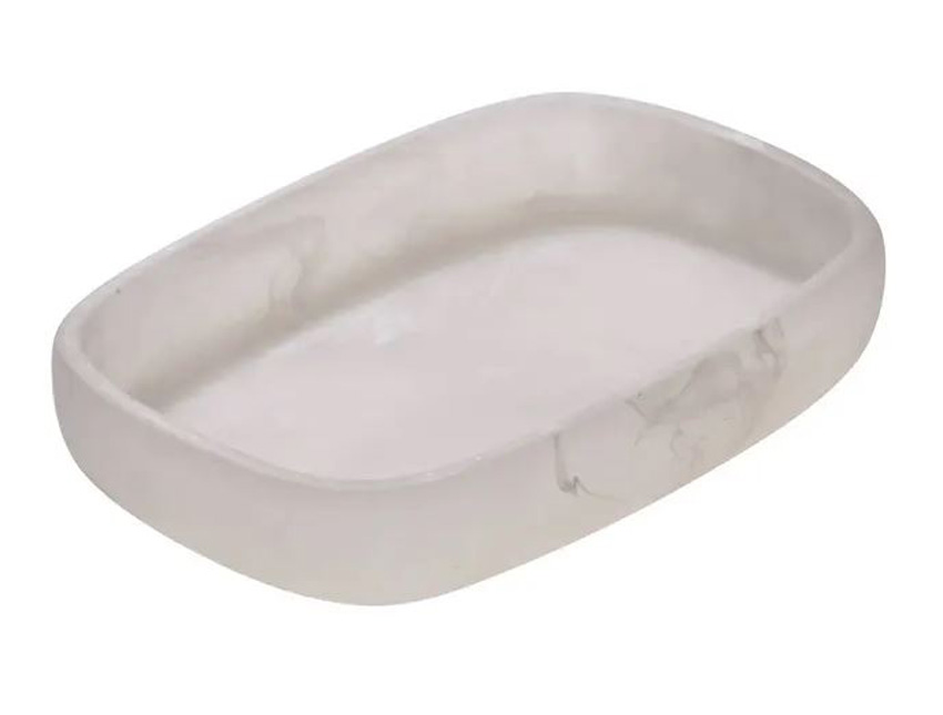 Zeepbakje Sky polyresin wit 13,4x9,5x2,5cm