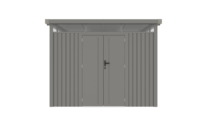 Tuinhuis Segura metaal grijs 294x294x222cm met dubbele deur