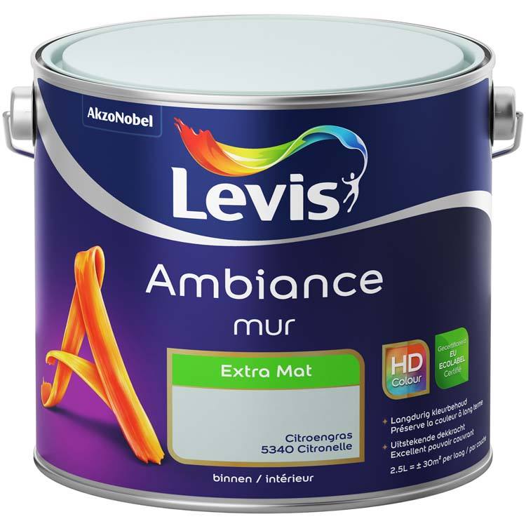 Levis muurverf Ambiance mur extra mat 2.5l citroengras