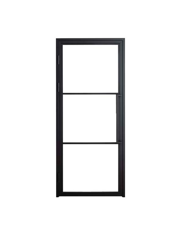 Enkele stalen binnendeur Tara zwart 3R rechts duwend op maat