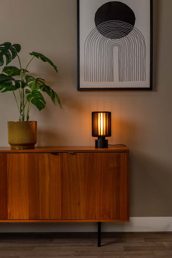 Lucide Lambres - Lampe de table - Ø15cm - 1xE27 - Noir